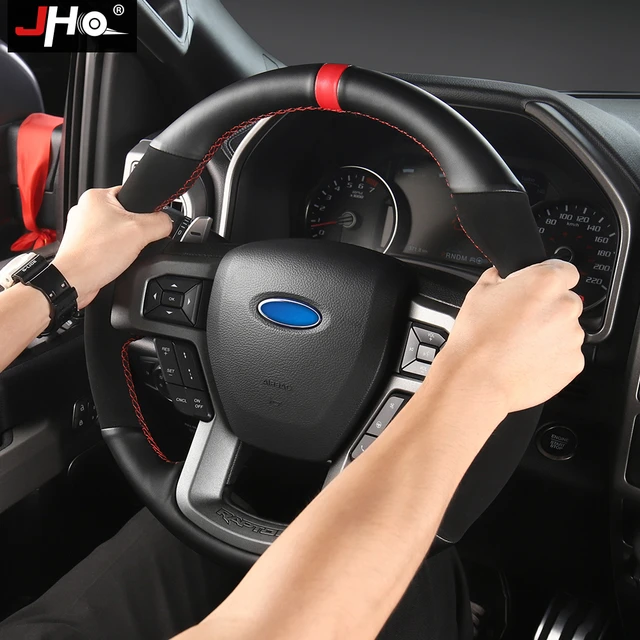 Jho Car Accessories Patchwork Faux Leather Steering Wheel Hand