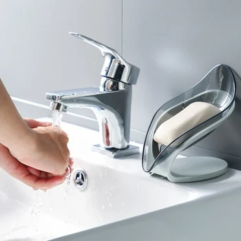 

Sink Creative Tray Holder Shape Dish Cleaning Drain Gadgets Bathroom Brush Suction Rack Soap Plate Box Supplies Leaf Cup Drying