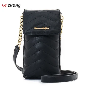 

YIZHONG MultiFunction Mini Shoulder Bag Women Cell Phone Pocket Leather Ladies Crossbody Purses Female Messenger Bags Carteras