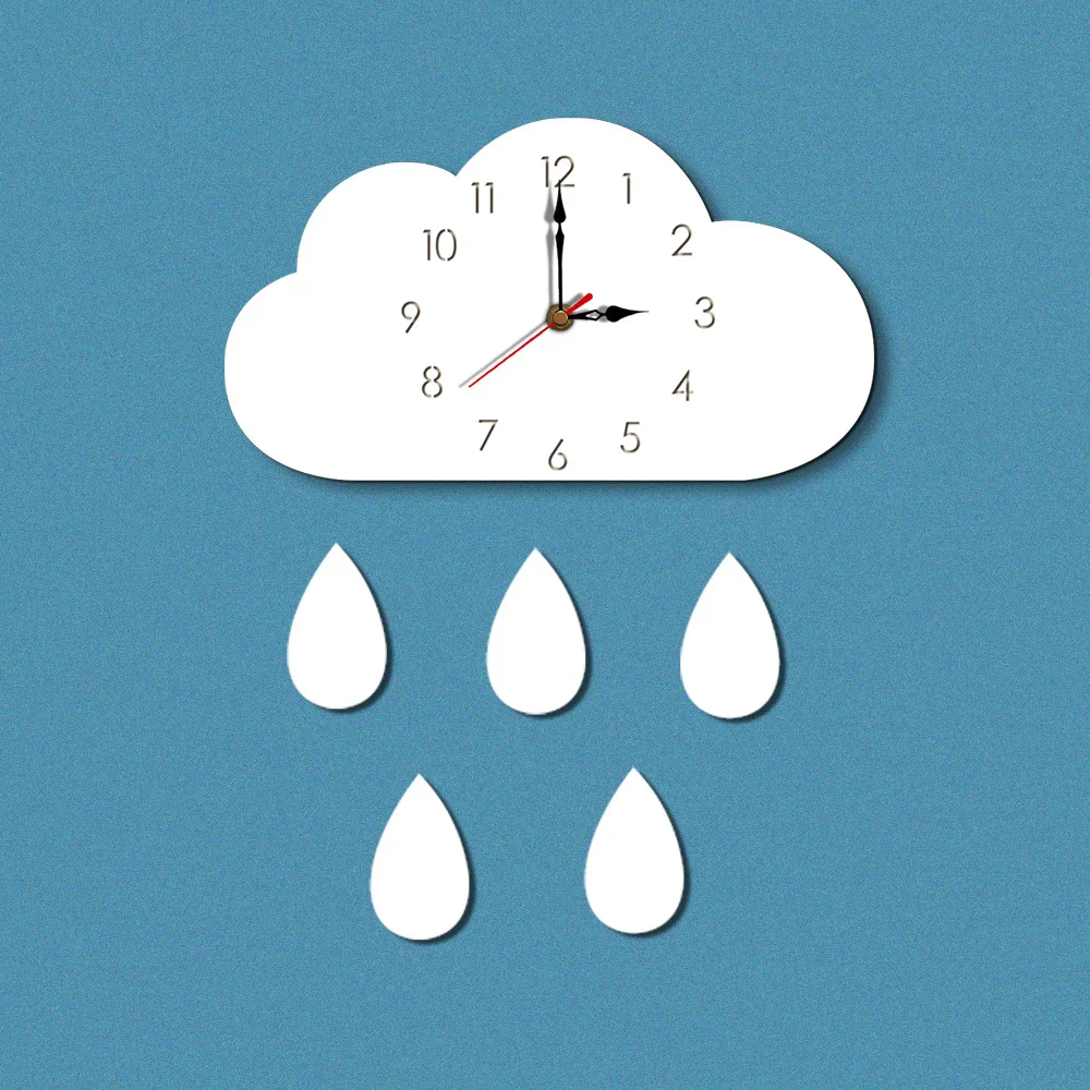 Hot Selling Cloud Home Cartoon Kindergarten Creative Wall Clock Hot Selling Acrylic Children Clock a Generation of Fat