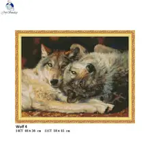 Wolf 4 Paintings Counted Print On Canvas DMC 14CT 11CT Cross Stitch kits DIY Hand Made Crafts Home Decor Embroidery Needlework