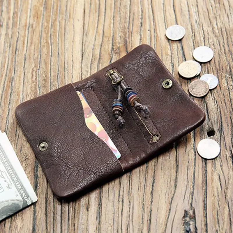 Men's Bifold PU Leather Wallet Credit ID Card Holder Mini Purse Coin Change Bag