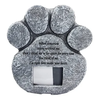 

Pet Memorial Stone with A Photo Frame and Sympathy Poem Pet Loss Gigts In Garden Backyard Marker Grave Tombstone
