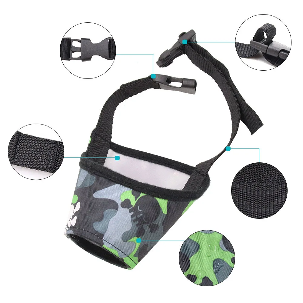 Dog Muzzle to Anti Biting Barking Chewing Adjustable Soft Polyester Pet Muzzles for Small Medium Large Dogs Printed Puppy Muzzle
