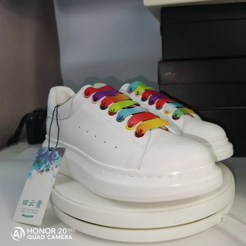 

2020 new hot sale luxury brand real leather high quality version ladies vulcanized shoes women's shoes sneakers zapatos de mujer
