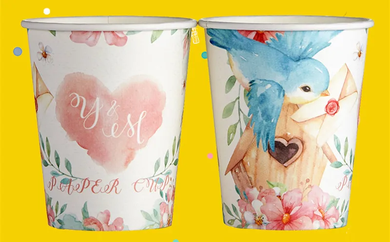100 шт., Рождественская вечеринка на день рождения, плотная одноразовая бумажная чашка, 250 мл, кофейная чашка для воды, для домашнего офиса, бизнеса - Цвет: cup8