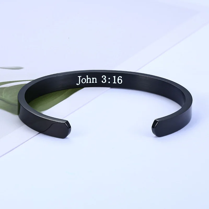 Vnox с гравировкой "For God so Love the world John 3:16" вдохновляющие библейские цитаты браслеты-манжеты для женщин и мужчин