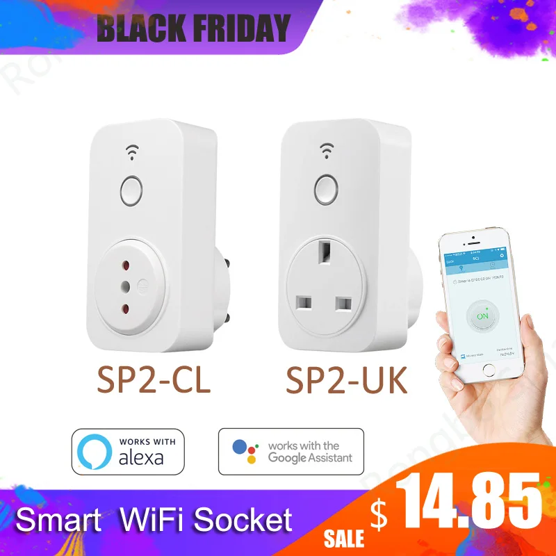 

Broadlink SP2 Wifi Smart Socket UK/CL Timer Setting Plug Smart Home Wireless App Control By Smartphone For Home Automation