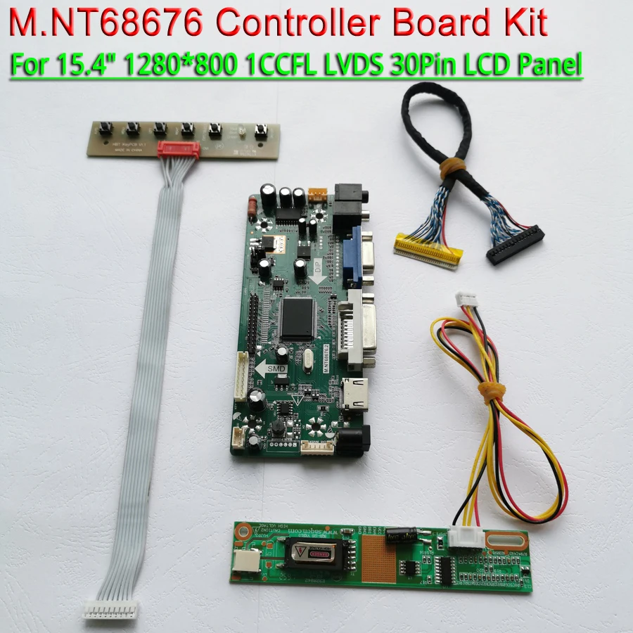 For CLAA154WA01 CLAA154WA05 VGA+DVI Inverter 15.4&quot 1CCFL 1280*800 LVDS 30-Pin M.NT68676 LCD display controller card DIY kit |