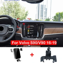 Mobil telefon tutucu Volvo S90 V90 2016 2017 2018 2019 ön panel tutucu GPS telefon tutucu klip kelepçe standı araba aksesuarları