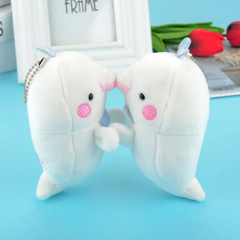 미니 Beluga 봉제 인형 펜던트 귀여운 해양 동물 부드러운 인형 장난감 열쇠 고리 203E
