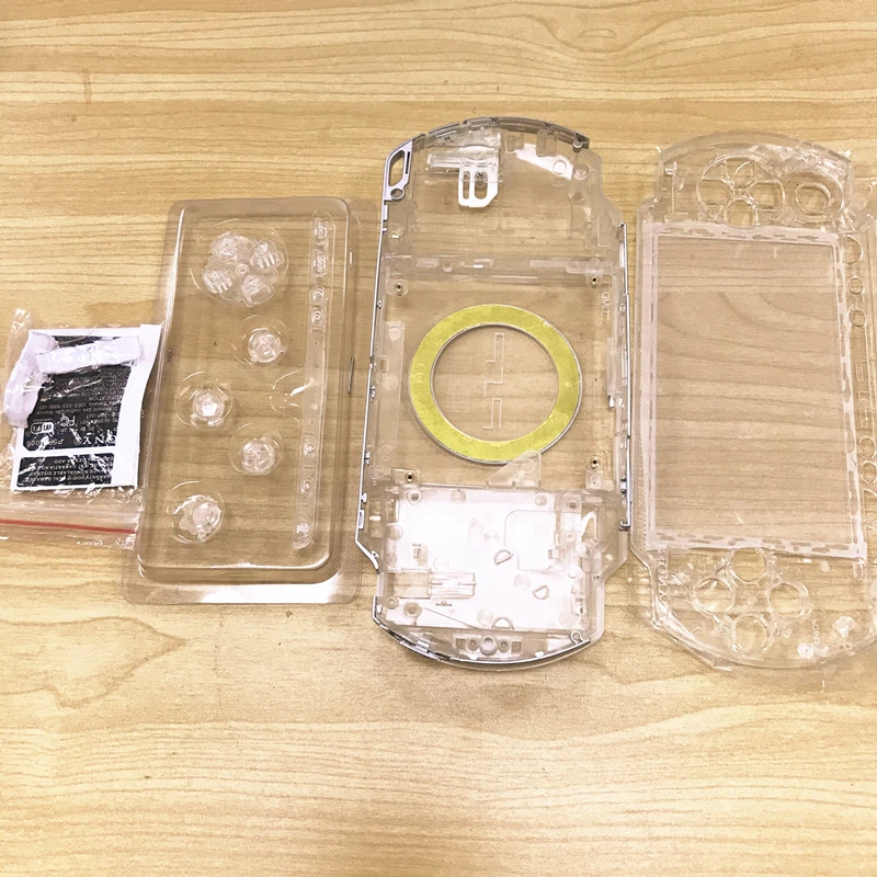 For PSP3000 PSP 1000 2000 3000 Clear Transparant Housing Shell Cover With Replacment Kits for