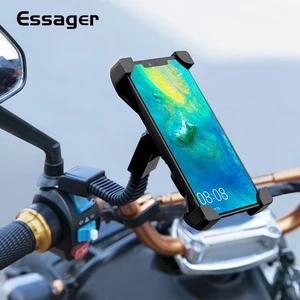 Image 1 - Essager Motorcycle Phone Holder For iPhone Huawei Mobile Phone Stand Handlebar Clip Moto Mount Bracket Support Cellphone Holder