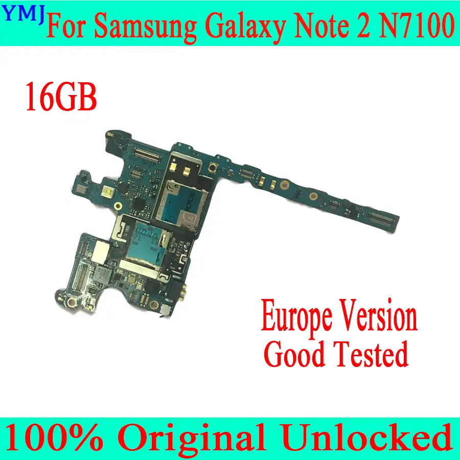 Eu Version For Samsung Galaxy Note 2 N7100 Motherboard 100 Original Unlocked For Samsung Note 2 N7100 Mainboard Free Shipping Mobile Phone Antenna Aliexpress