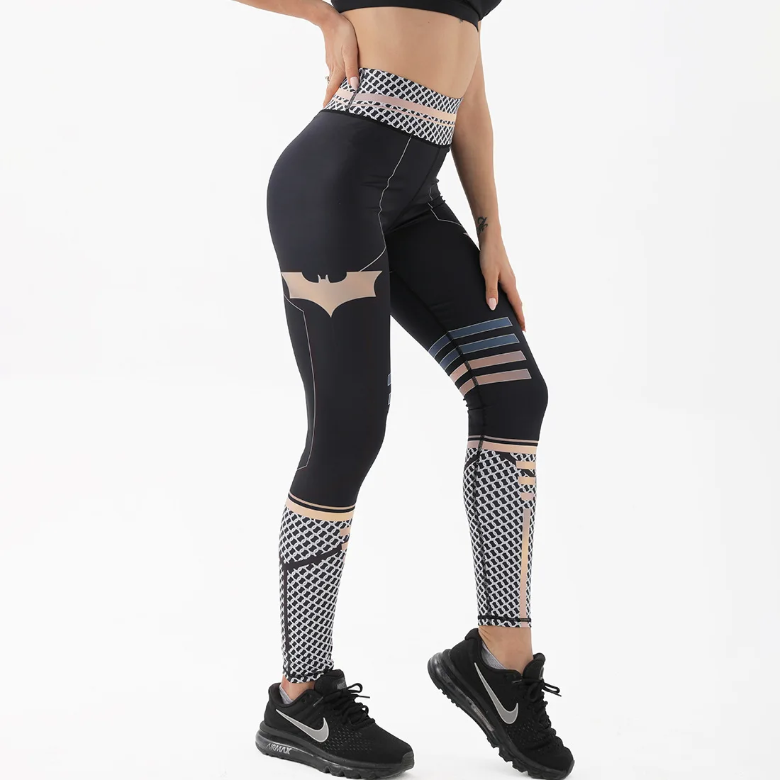 Calça de ioga feminina super-herói 3D impressa, cintura alta, leggings de  ginástica fitness, calças justas de corrida secagem rápida, feminina,  esportiva