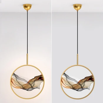 

Modern Gold/black Pendant Lights Indoor Balcony Loft Bedroom Home Hanging Lighting Kitchen Parlor Art LED Pendant Lamps Metal AC