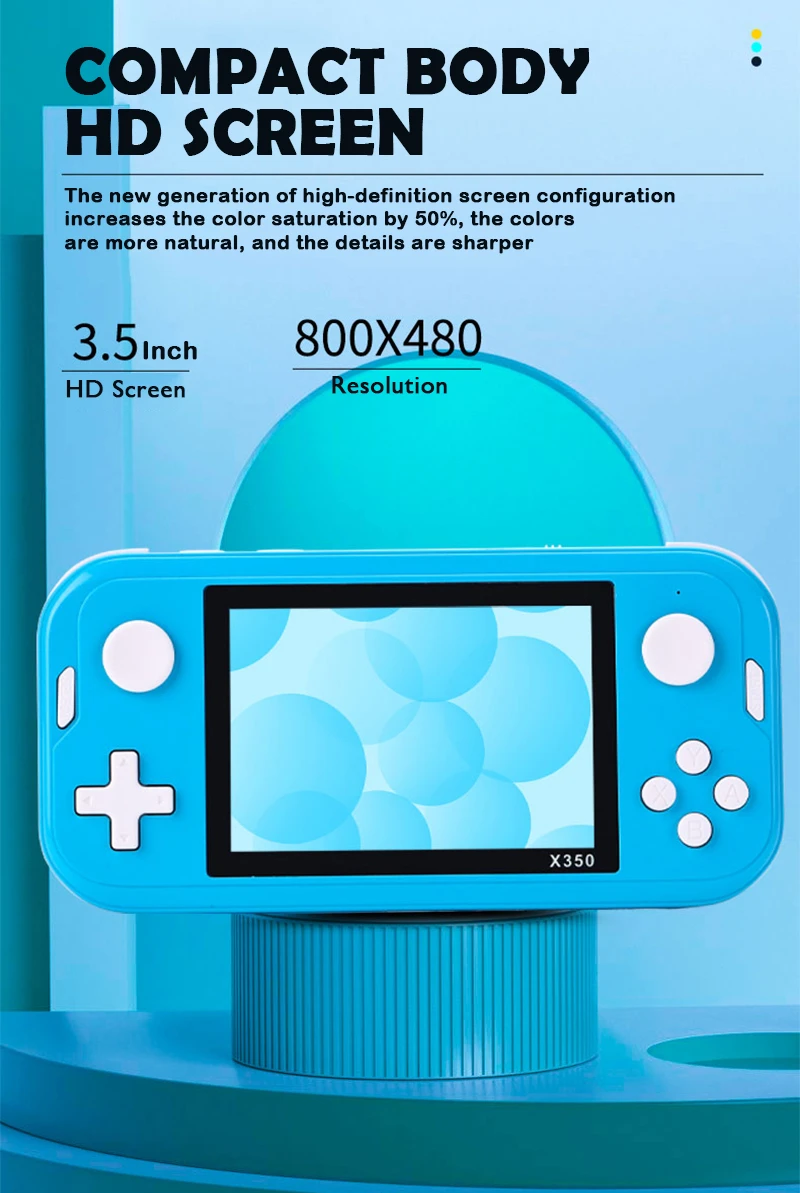 X350 3.5Inch IPS Screen Mini Retro Handheld Video Game Console Dual Joystick MP3 MP4 Ebook Player Pocket Portable Gaming Box