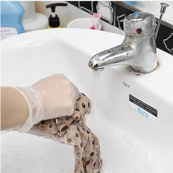 

5PCS Transparent Disposable PVC Gloves Dishwashing/Kitchen/Medical /Latex/Rubber/Garden Gloves Universal For Home Cleaning