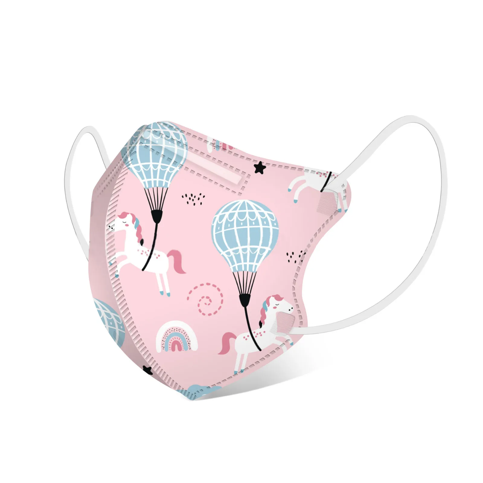 10PCS Children Mascarilla Fpp2 Homologada Face Mask 4-12Years Old Mascarillas Fpp2 Niños Hourse Printed Masque Enfant KN95 3