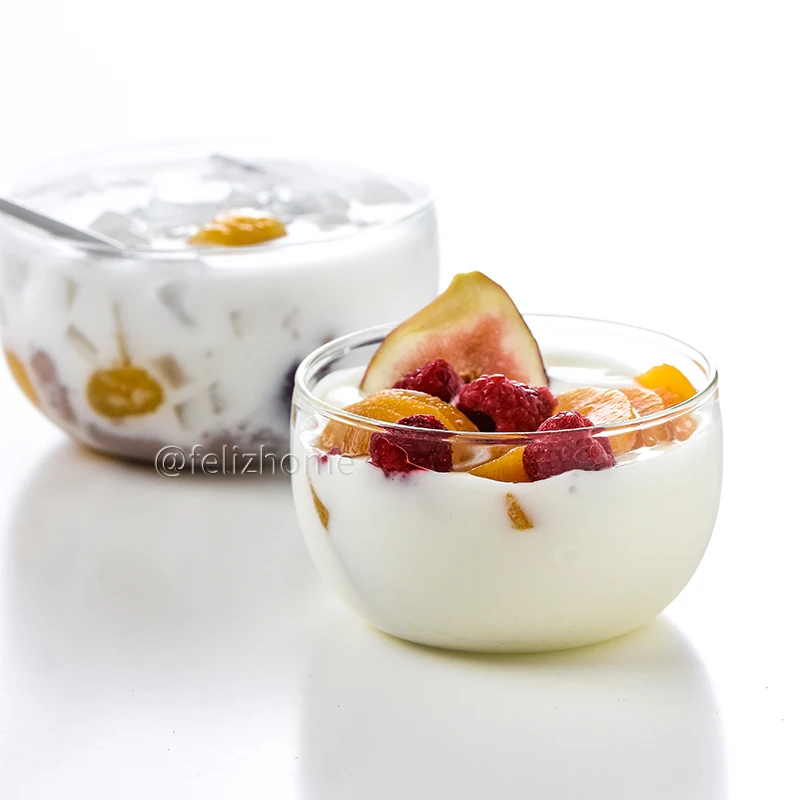 

Handmade heat-resistant glass bowl dessert bowl transparent salad bowl fruit ice cream yogurt bowl