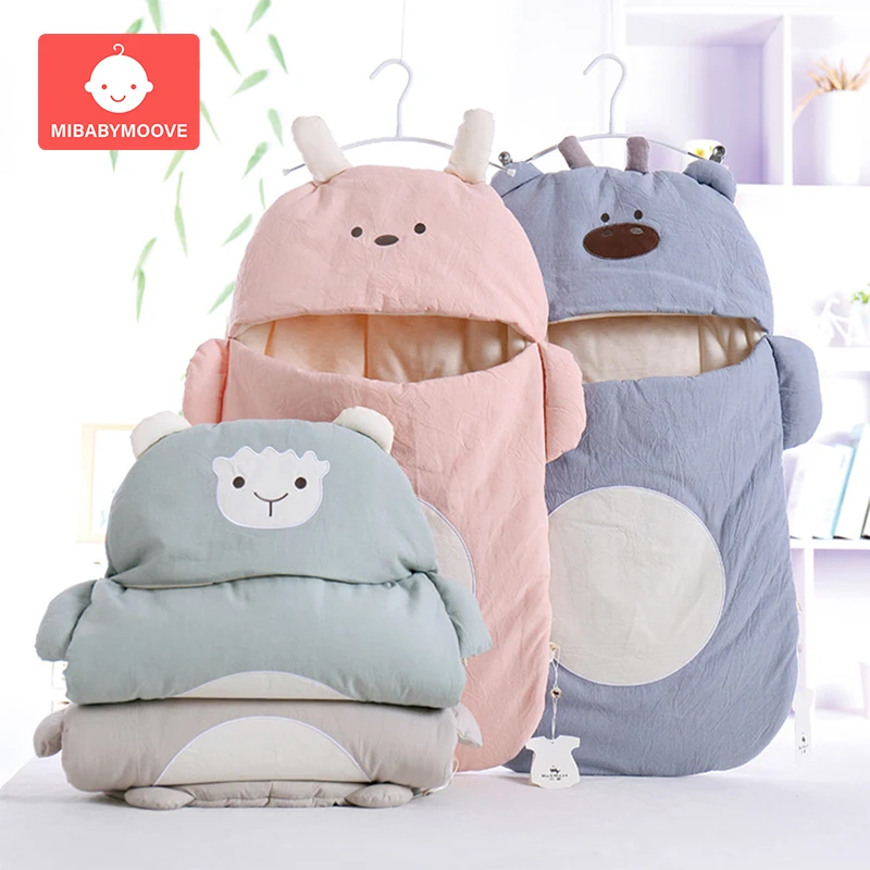  Baby Sleeping Bag Envelope Newborns Baby Cocoons Cartoon Soft Colored Cotton Diaper Cocoons For New