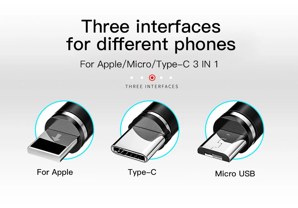 Ihuigol 3 в 1 Магнитный USB кабель для быстрой зарядки для Apple iPhone X 7 6 Xs Max XR samsung Lighting type C Micro зарядное устройство Шнур