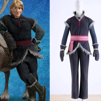 

Cartoon Movie Prince Kristoff Bjorgman Costume Elsa Anna Cosplay Vest Pants Props Halloween Carnival Adult Men Outfit Suit