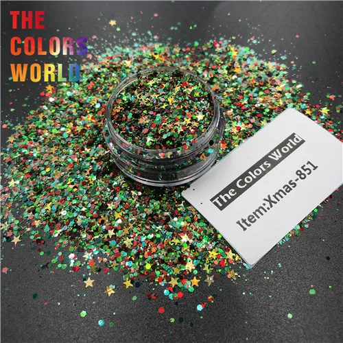 Xmas-851 50g TCT-375 рождественские ногти блестящий дизайн ногтей рождественские украшения макияж тату тумблеры ручной работы аксессуары праздничные Вечерние - Цвет: Xmas-851 50g