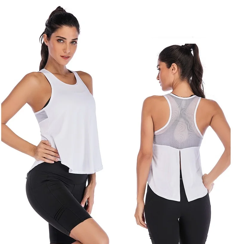 Fitness Women Sports Yoga Shirt Sleeveless Top Running Gym Vest Athletic Undershirt Sport Wear Tank Top Quick Dry