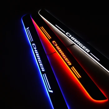 

LED Door Sill Streamed Light For DODGE CHARGER 2011-2020 Scuff Plate Acrylic Door Sills Car Sticker Accessories