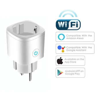 

16A EU Wifi Smart Plug Wifi Wireless Smart Socket Outlet With Google Home Alexa Voice Control Smart Home