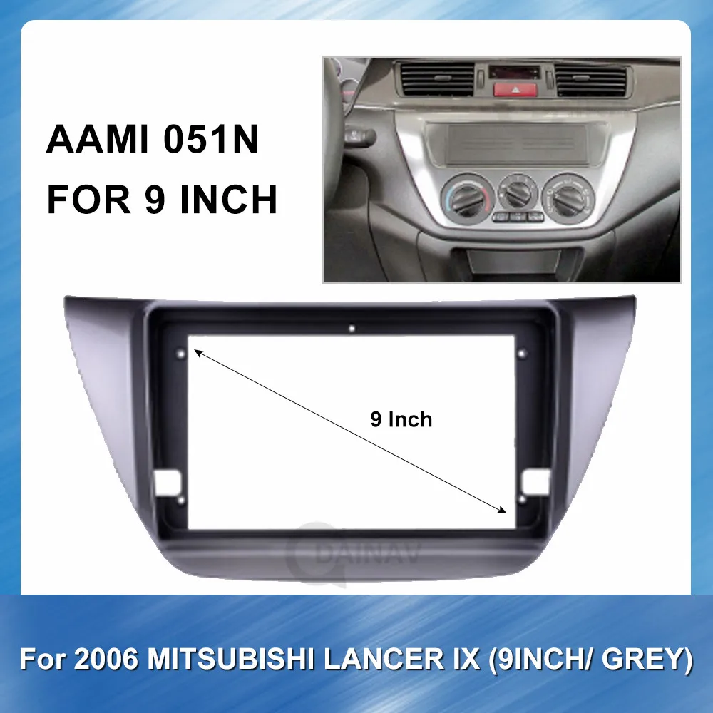 2 din Автомобильная радиопанель fascia подходит для Mitsubishi Lancer IX 2006 (серый) рама facia DVD