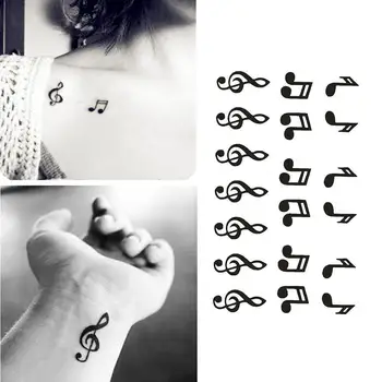 

Waterproof Temporary Tattoo Sticker Ear Music Note For Women Tatoo Tatto Tattoos Men MWS5355 Fake Stickers T2R1
