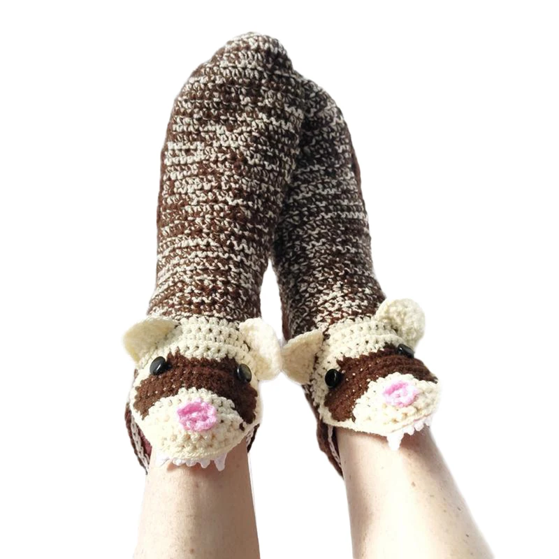 Animal Socks for Women Funny Animal Knit Socks Novelty Fuzzy Gluttonous Crocodile Eating Foot Socks Winter Spring Warm Socks support socks for women Women's Socks