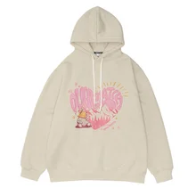 

Hip Hop Hoodies Sweatshirts Streetwear Heart Bear Print Fleece Hooded 2021 Mens Harajuku Cotton Loose Winter Pullover Khaki Man