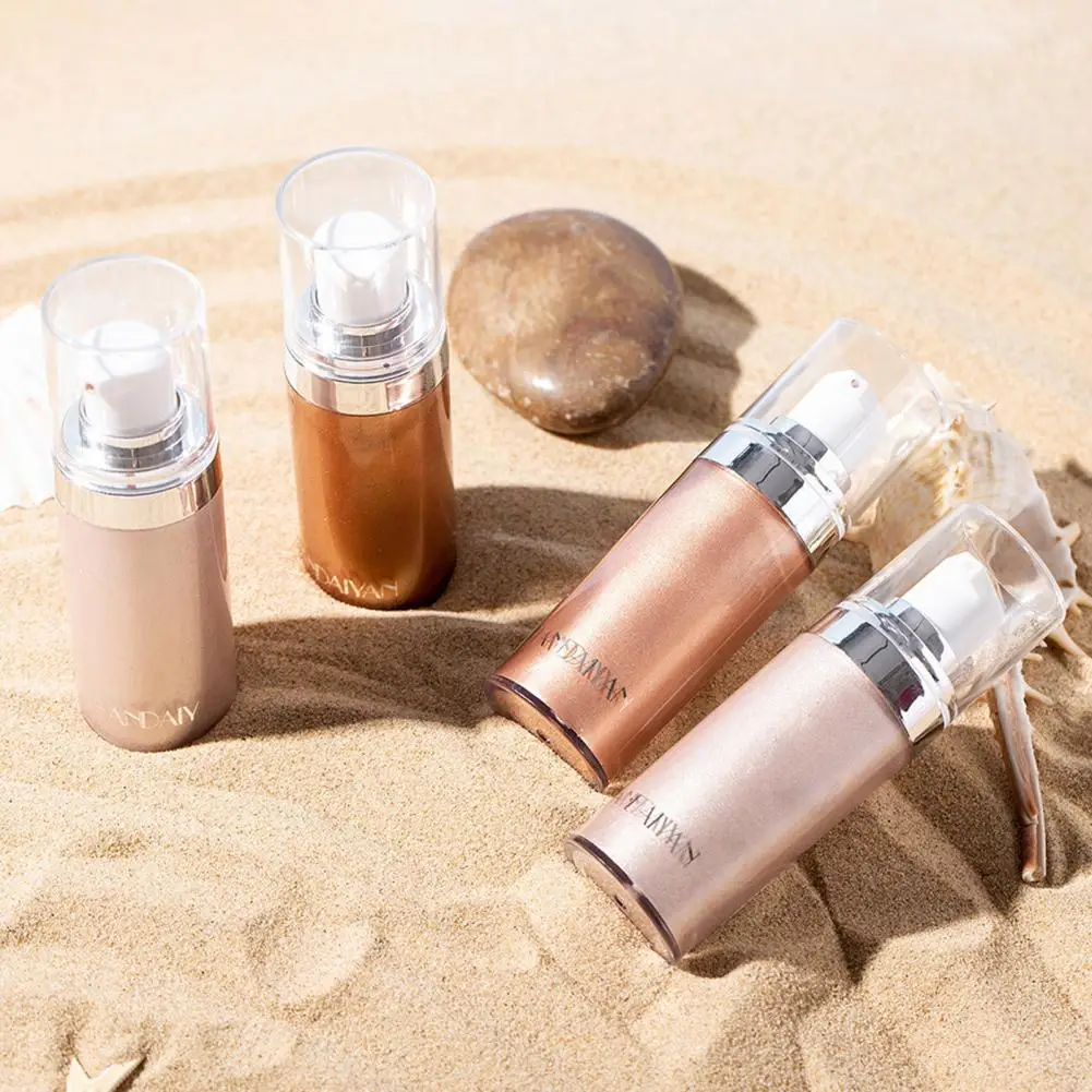 Liquid Body Highlighter Brighten Tone Quick Coloring Long-lasting Shine Brighten Glitter Shimmering Body Cream for Female face highlighter