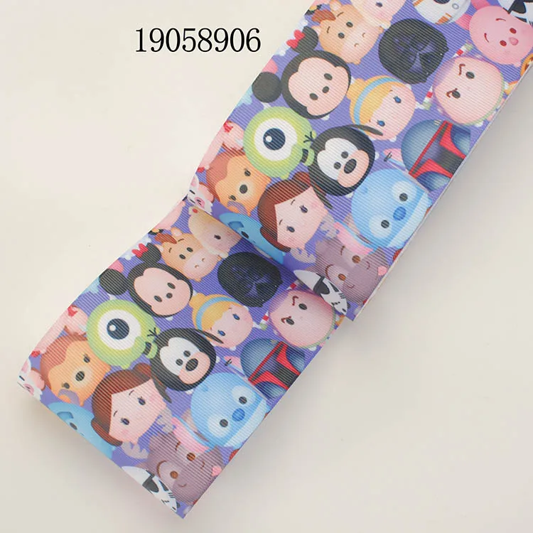 Winsome 50 Yards 16mm-75mm Cartoon Figures Pattern Colorful Printed Grosgrain,FOE Ribbon - Цвет: 19058906