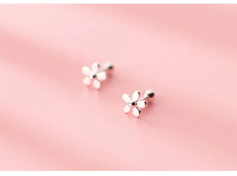 La Monada Flower Earrings Studs 925 Sterling Silver Fine Jewelry Minimalist Beautiful Stud Earrings For Women Silver 925 Korean trendy silk thread earrings