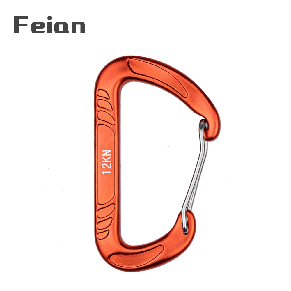

Aviation aluminum D type 1200kg load bearing carabiner lock buckle self-locking tool fast hanging buckle key hanging string