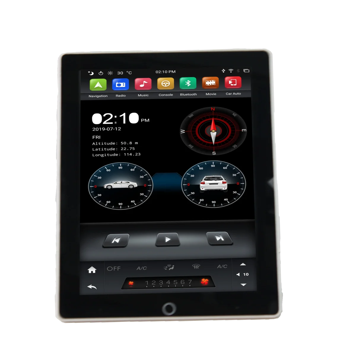 Универсальный Автомобильный мультимедийный плеер с автоповоротом на android 2 din, 9,7 дюймов, carplay, HDMI, gps навигация, автомагнитола, аудио, стерео