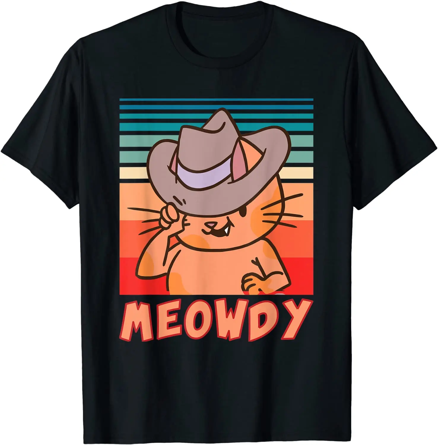 Meowdy Howdy Vintage Cat Meme Men T-Shirt | Мужская одежда