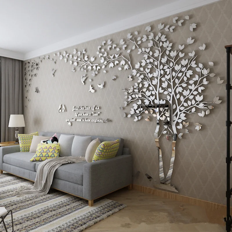 Large Size Wall Sticker Tree Decorative 3D DIY Art TV Background