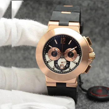 

luxury watch men AAA B-vlgari 44mm Quartz watch Small dial work tick movement stainless steel battery watches 0455