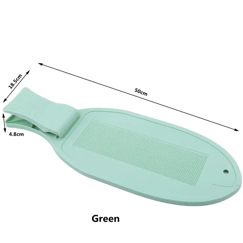 green Нескользящий пластиковый разделочный блок с зажимом, утолщенная фиксирующая пластина для уничтожения рыбы, противоскользящая фиксация рыбы, разделочная доска, кухонные гаджеты - Цвет: green