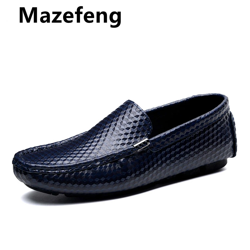 

Mazefeng Men Casual Shoes Genuine Leather Italian Men Loafers Luxury Brand Moccasins Slip on Mens Driving Shoes Plus Size 38-47