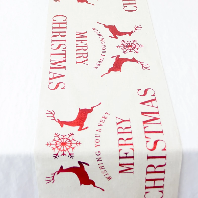 6 Colors 270cm Christmas Table Runner Xmas Elk Printed Tablecloth Home Decoration for Christmas Day Accessories