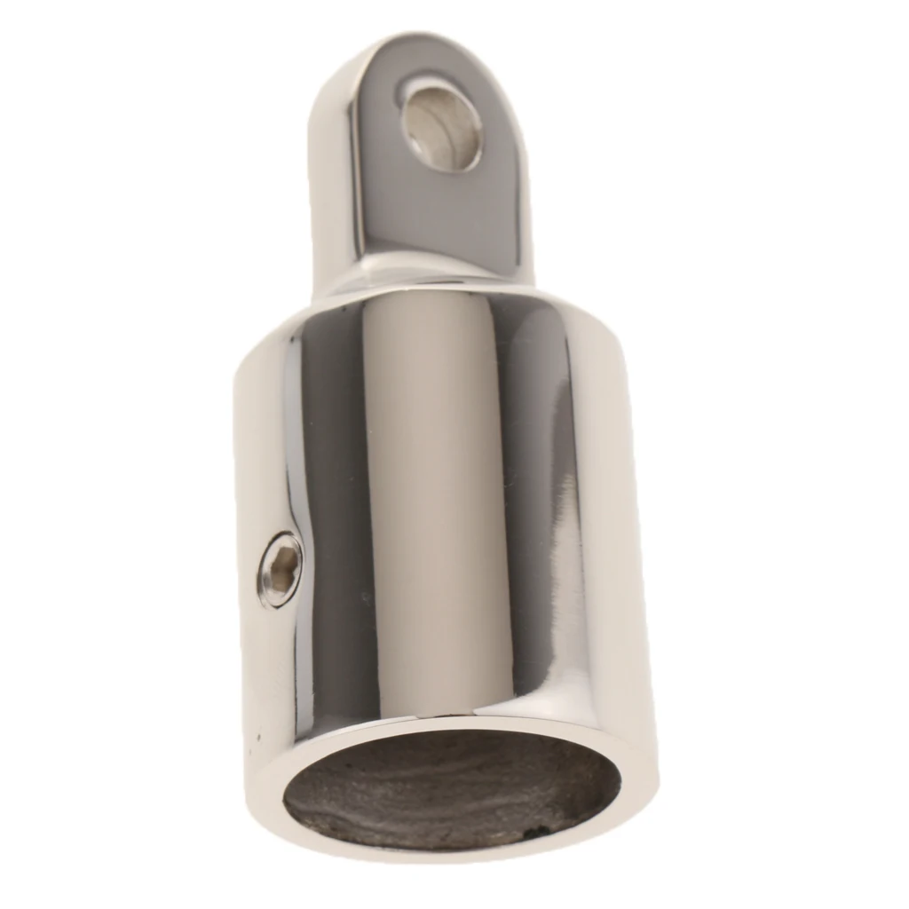 Marine Durable Stanchion Hand Rail Fitting & 7/8 inch Top Cap Tube External Eye End for Boat Silver
