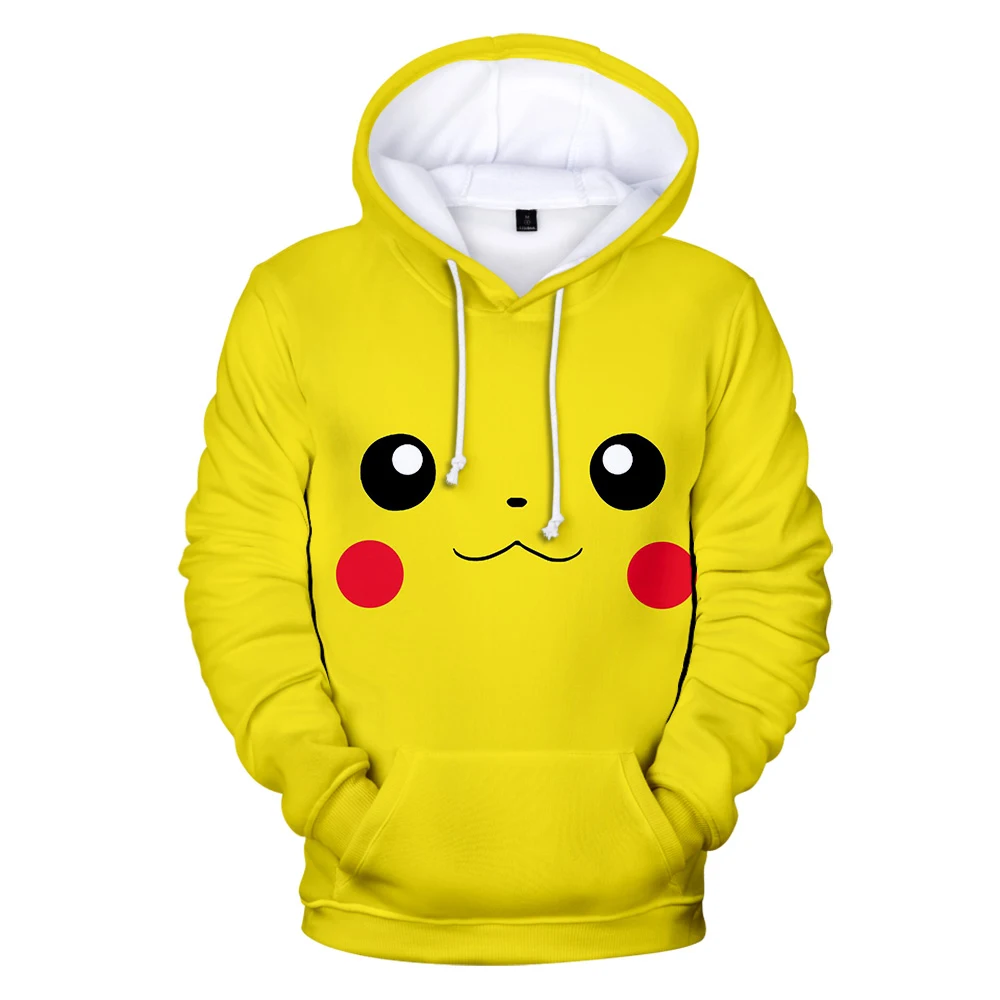 New Pokemon Detective Pikachu 3D Hoodies Men/women Fashion yellow children Warm Harajkuku 3D Print pikachu boys/girls Kids Hoody