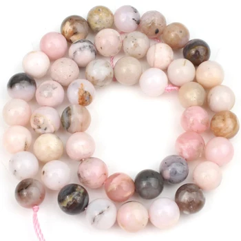 

Natural Genuine Pink Opal Stone Beads Round Loose Spacer Bead For Jewelry Making Diy Bracelet Accessories 6 8 10 12m 15”Strand