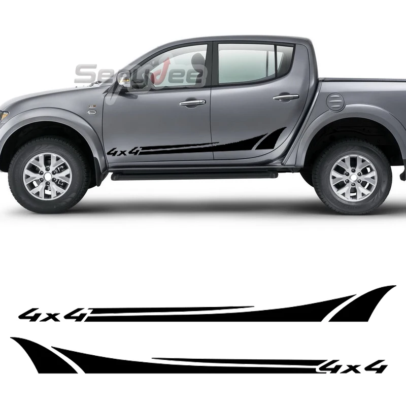 2 шт. двери автомобиля сбоку юбка наклейки для Mitsubishi L200 Тритон Авто кузова 4x4